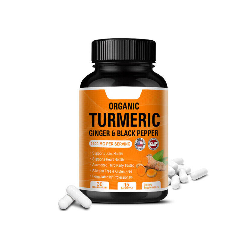 Turmeric Curcumin with Ginger & Black pepper 1500mg Triple Strength 120 Capsules