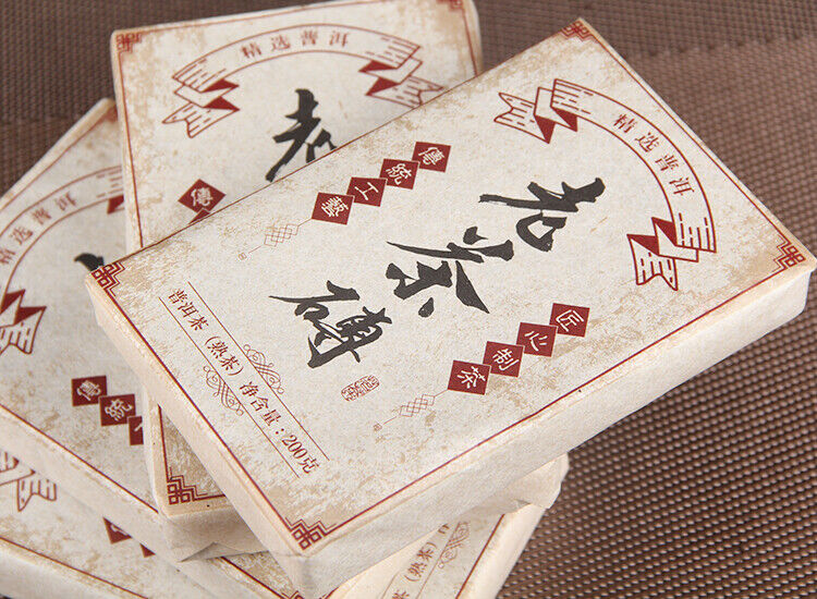 Pu'er Tea 200g Made of Aged Raw Materials, Aged Pu'er Tea Bricks Ripe Tea Brick