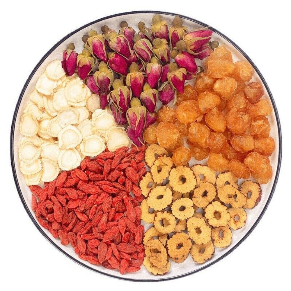 Rose Ginseng Herbal Tea 30 Bags Red Dates Goji Longan Health Support Blend