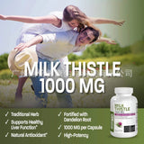 MILK THISTLE CAPSULES Dandelion Root Liver Supplement 120 Capsules