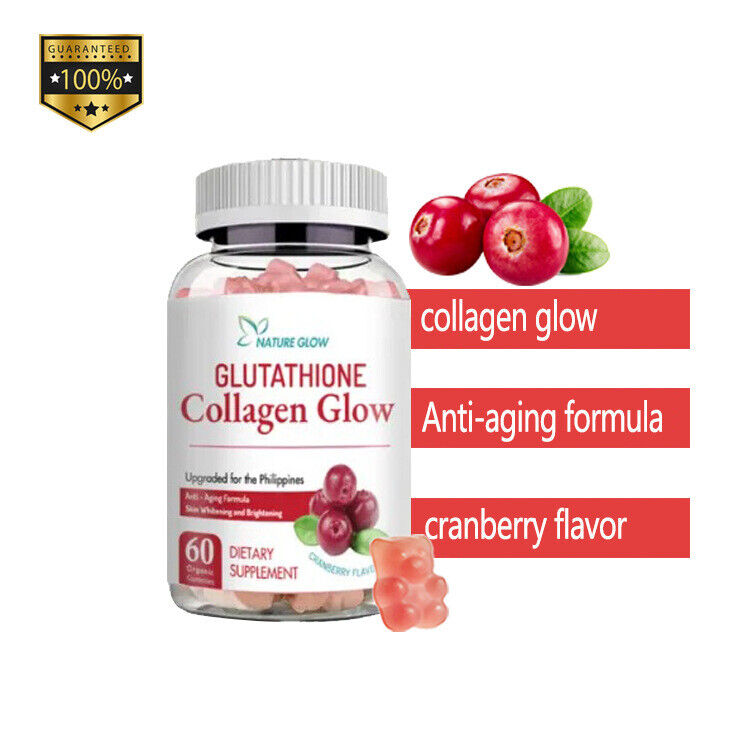 NATURE GLOW Collagen Gummies with Glutathione and Cranberry Anti-Aging Formula