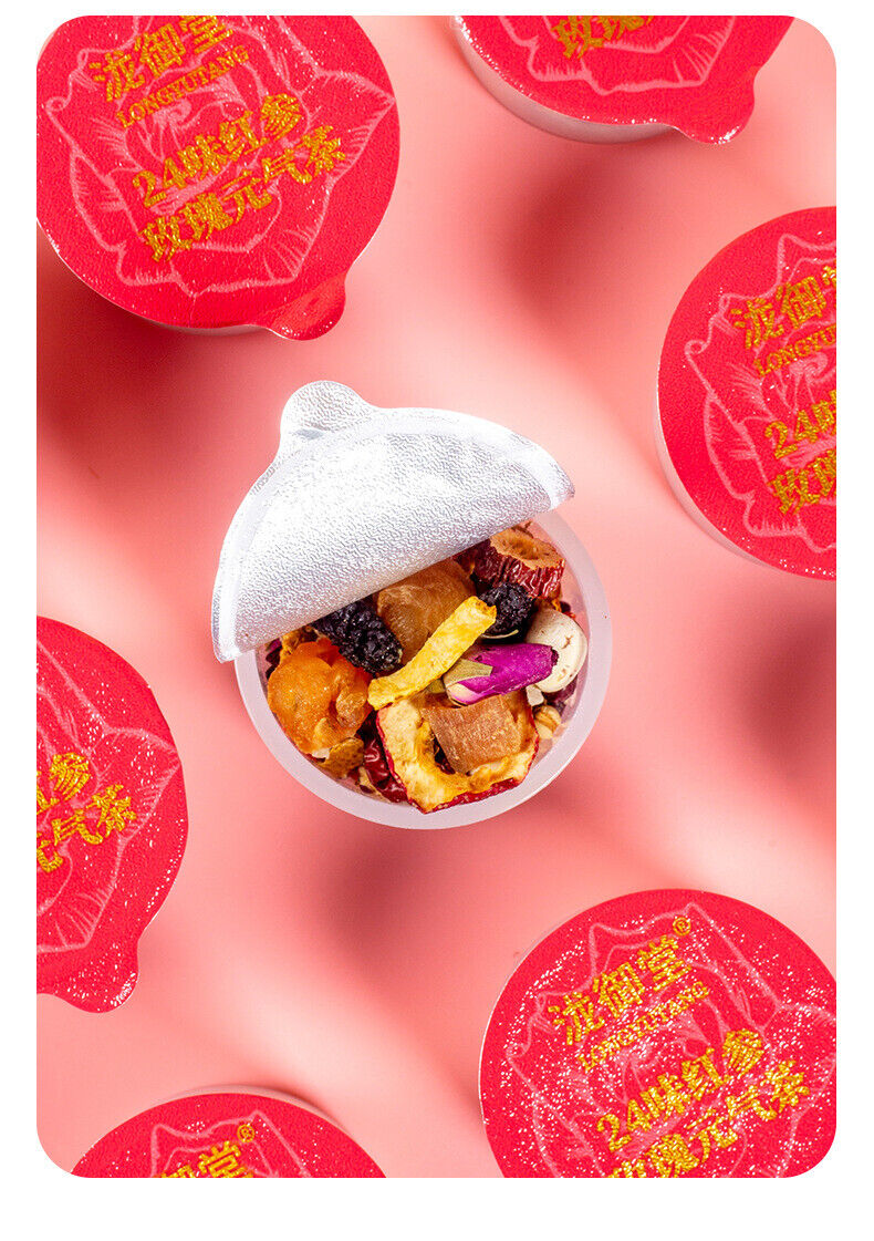 Longan Herbal Blend Small Can Relaxation Wellness 24 Flavor Red Ginseng Rose Tea