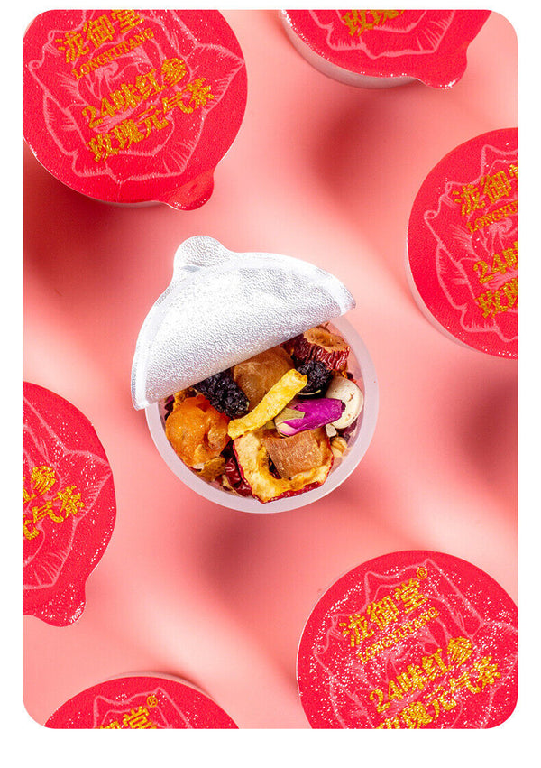 Longan Herbal Blend Small Can Relaxation Wellness 24 Flavor Red Ginseng Rose Tea