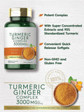 Turmeric Curcumin & Ginger Complex 3000mg | 120 Softgels | by Carlyle