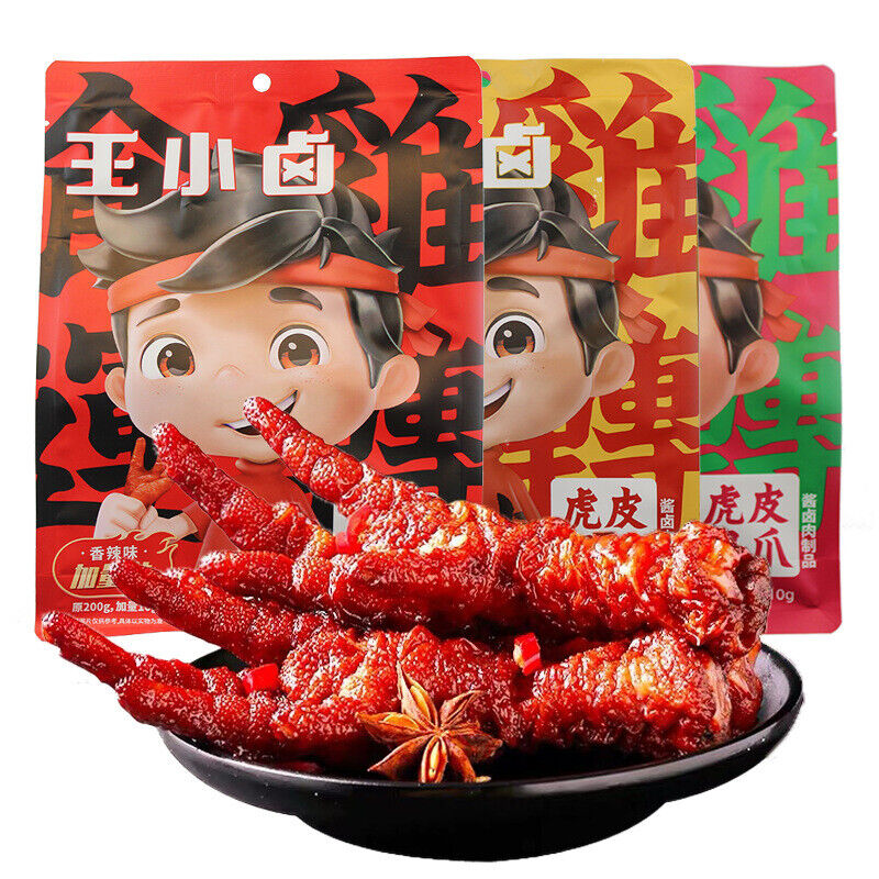 Wangxiaolu Chicken Feet Tiger Skin Chicken Feet  Instant Snacks 210g 王小卤虎皮凤爪香辣卤味