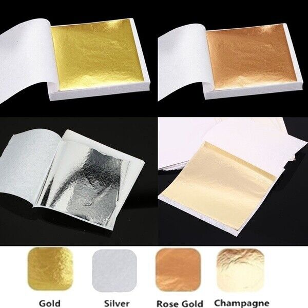 K Pure Genuine Gold Leaf Foil Sheet For Art Crafts Design Gilding Framing Scrap