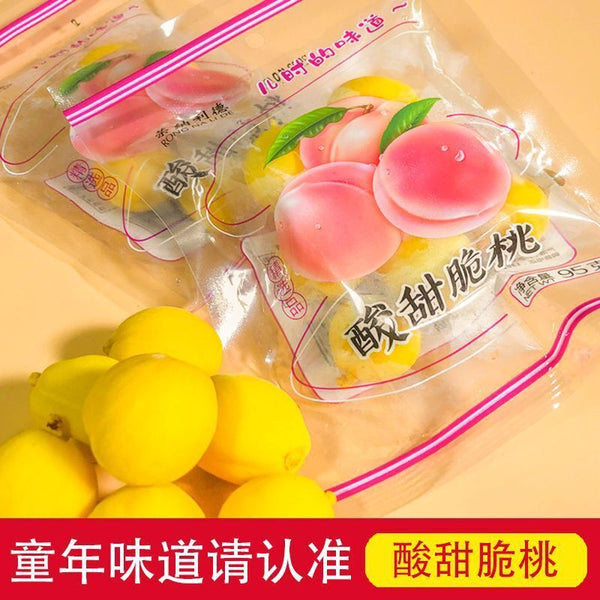 Sweet & Sour Crisp Peaches Yellow Peach Candied Fruit Snacks Lock Throat Peach