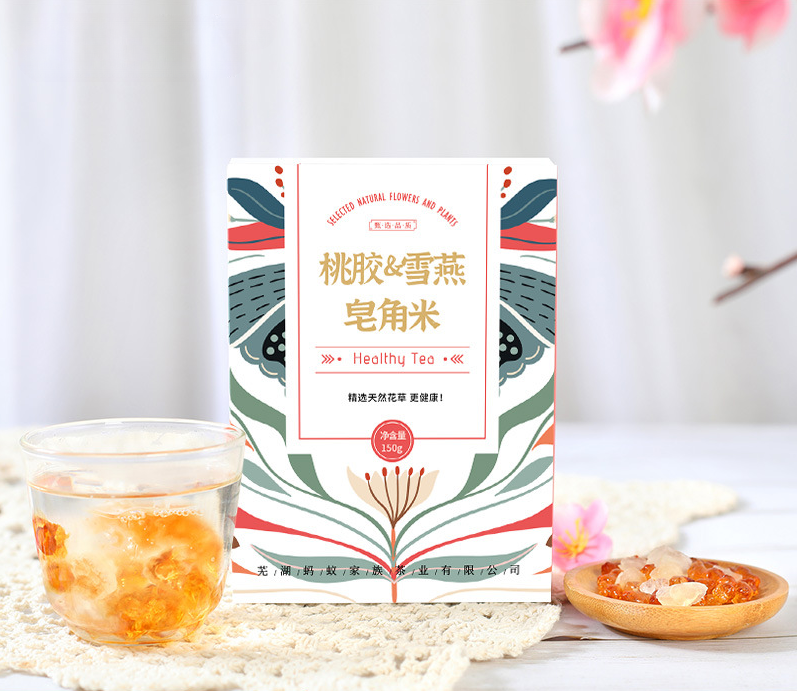15g*10 small packaging boxes peach gum soap horn rice snow swallow combination