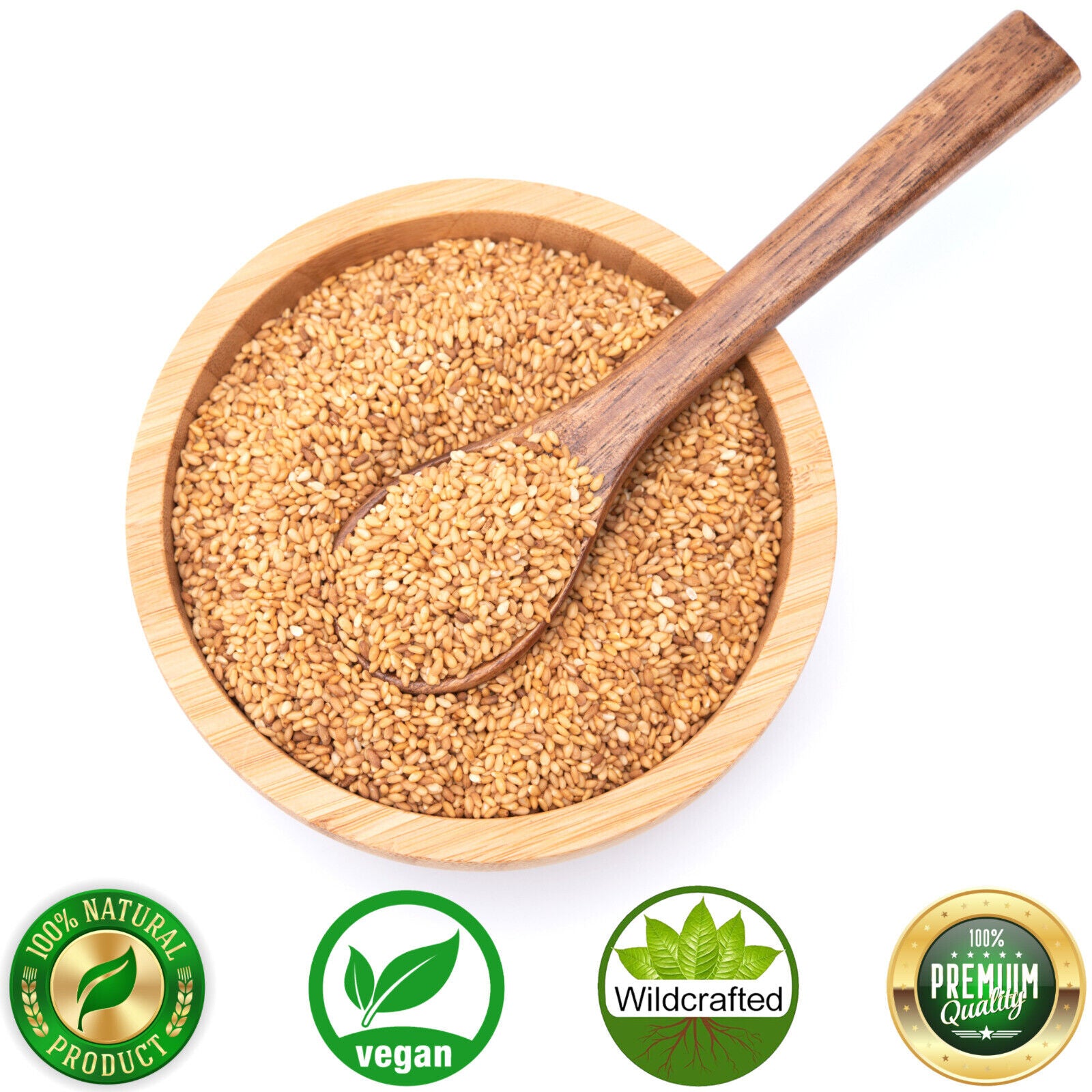 Toasted Sesame Seeds 100% Pure Natural Non-GMO, Kosher, Vegan Bulk Main image