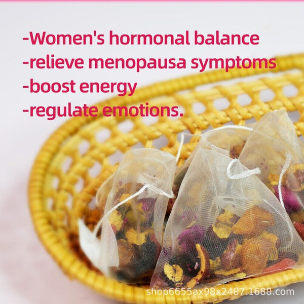 Menopause Herbal Tea Bags Red Date Longan Rose Beetroot Mulberry Blend