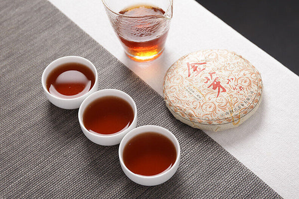 100g Yunnan Raw Material Puerh Cake Tea Golden Bud Small Cake Palace Ripe Tea