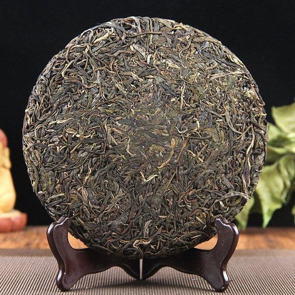 357g Largre Leaf Gao Shan Qing Bing Raw Puer Tea,2020 Year Yunnan Shen Puer Tea