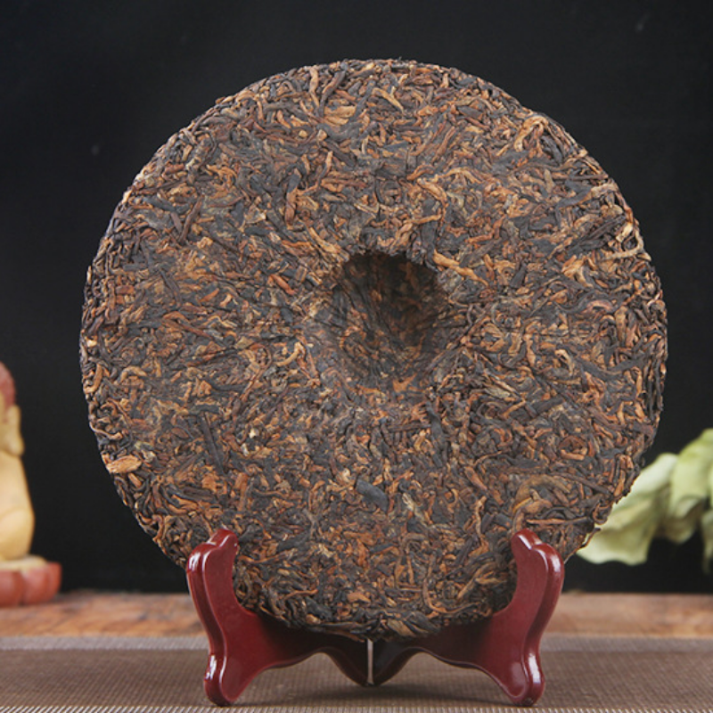 357g Xishuangbanna Spring Tea Yunnan Ripe Puerh Tea  Royal Tribute Gold Cake Secondary image