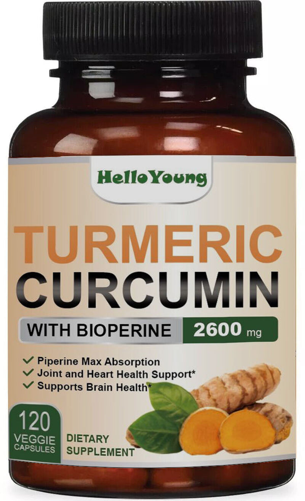 Turmeric Curcumin with Ginger and Bio pepper 2600mg Triple Strength Capsules 120