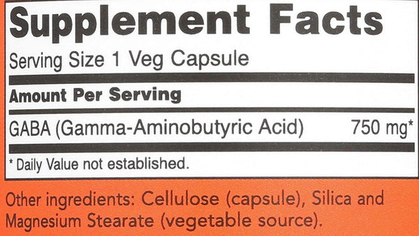 GABA Capsules 100ct - Gamma-Aminobutyric Acid Supplement for Relaxation