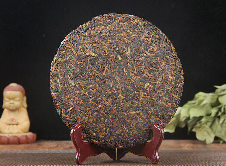 357g Yunnan Pu'er Ripe Tea Cake 云南普洱熟茶西双版纳茶区年春茶357g御贡金饼 普洱熟茶