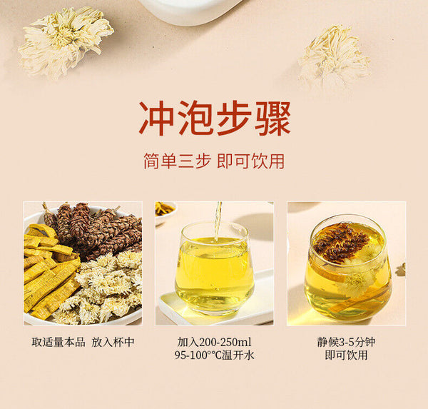 White Chrysanthemum Yellow Cypress Prunella Vulgaris Combination Herbal Tea