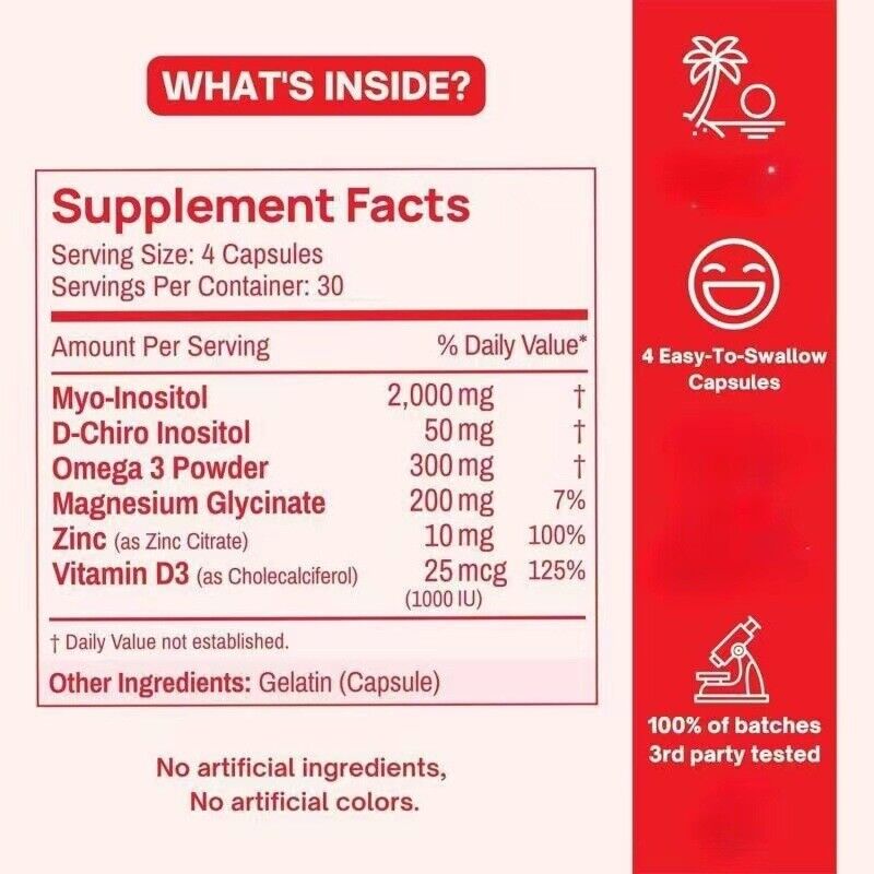 Happy Hormones Multivitamin for PCOS -D-Chiro Vitamin 120 Capsules/Bottle Secondary image