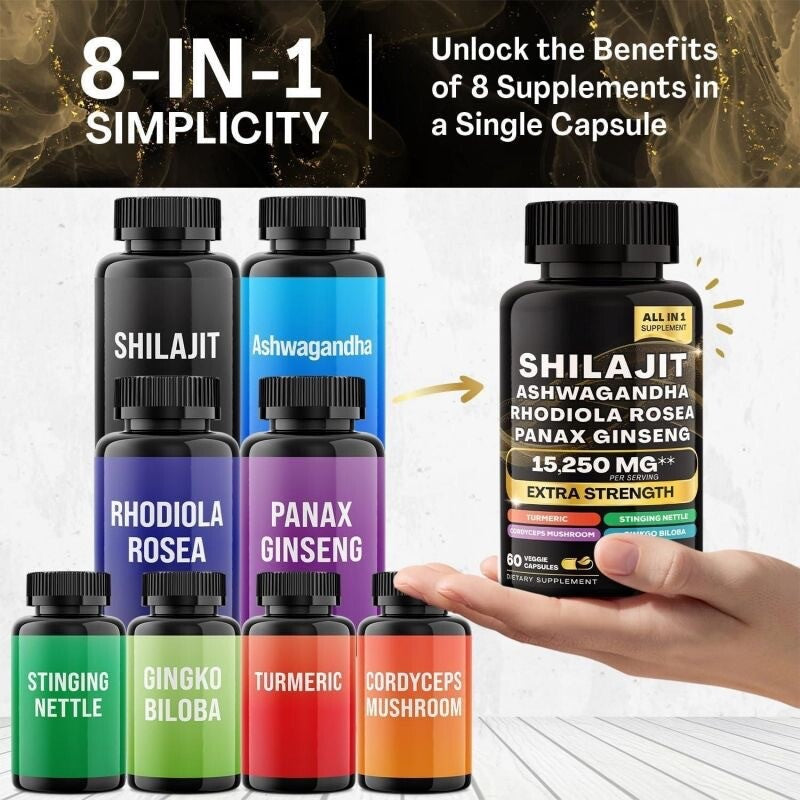 Energy & Vitality Boost 60 Capsules Pure Shilajt Capsules Natural