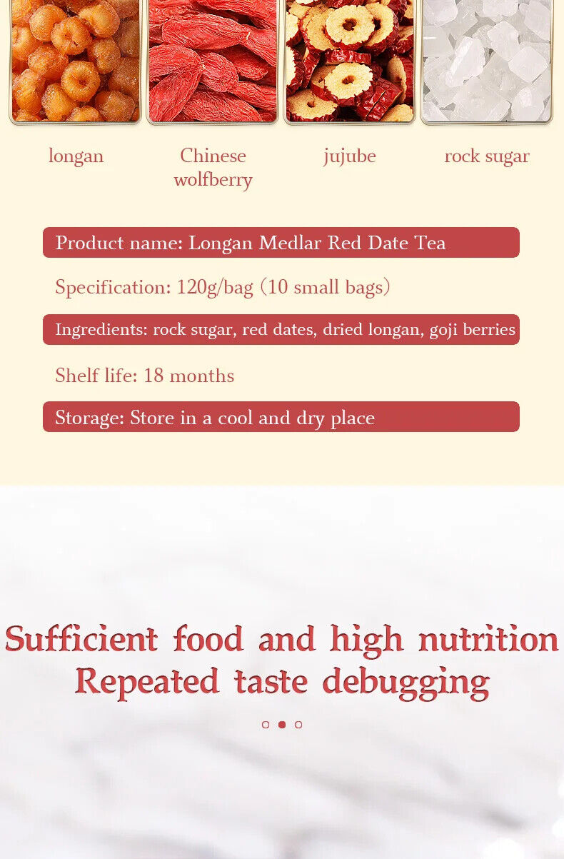 Longan Medlar Red Date Tea Healthy Herb Tea Bag 120g