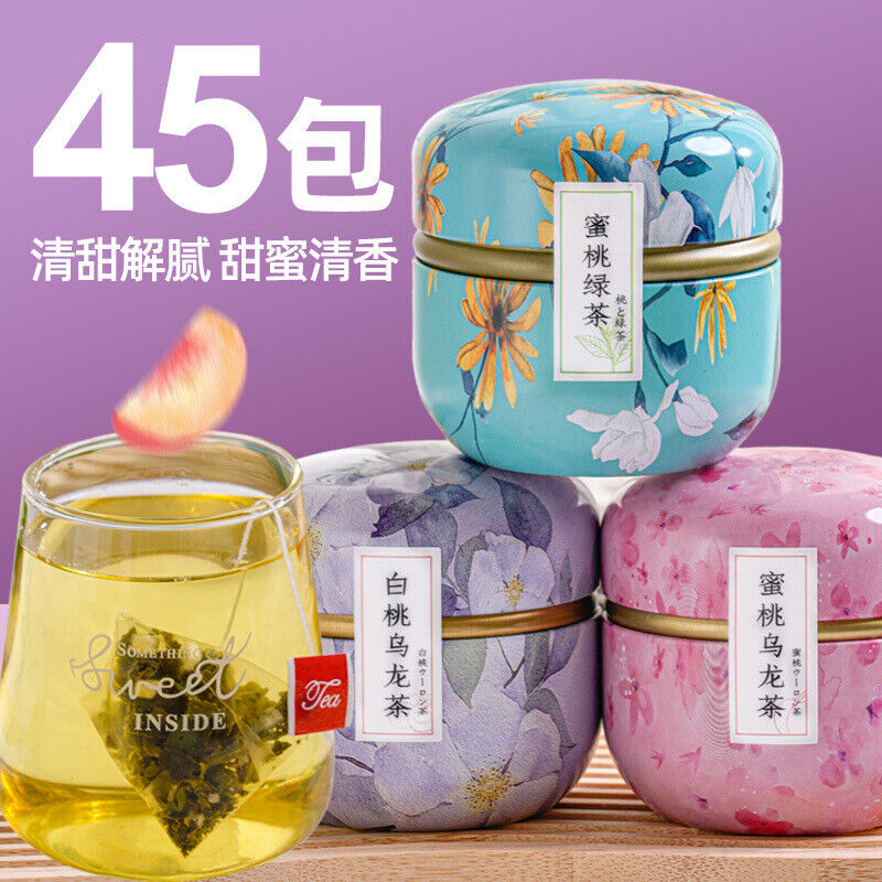 Peach Oolong Tea Gift Set Canned Triange Bags Fruit Tea Apple White Peach