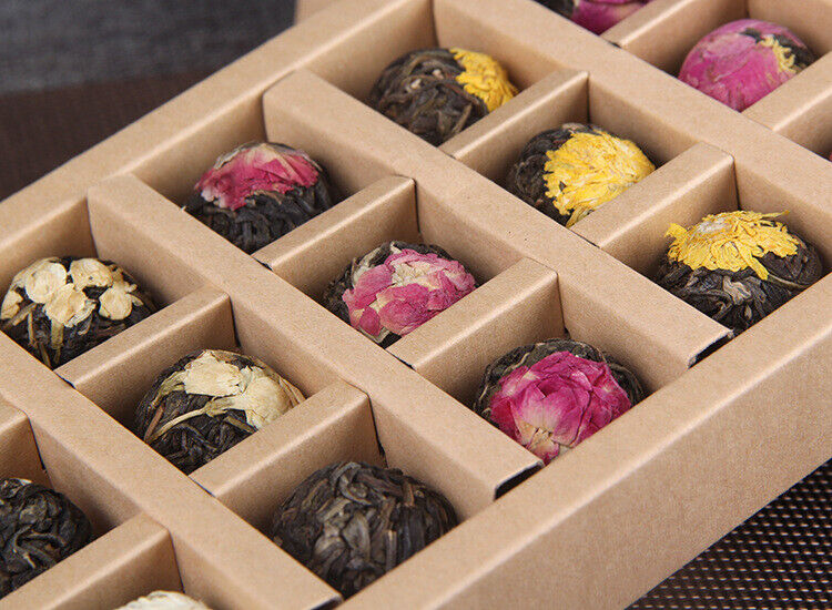 Yunnan Flower Pu'er Raw Tea Dragon Ball Lily Rose Jasmine Peony Flower Tea
