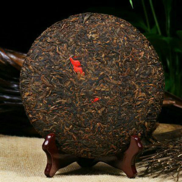 TeaBlack Tea Chinese Tea 357g Yunnan Ripe Pu-Erh Organic Puerh Tea Cake Lose Weight