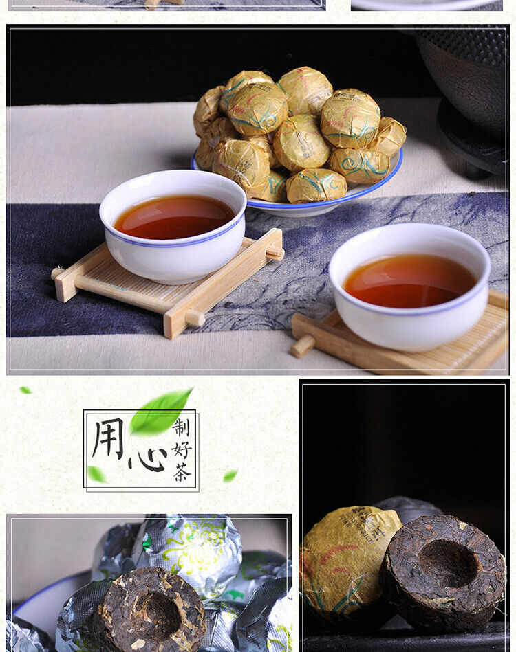 Mini Tuo Tea Yunnan Puerh Tea Glutinous Fragrance Ripe Tuo Tea 500g/1.1lb