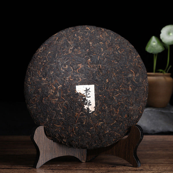 357g Yunnan OldPanzhang Puerh Ripe Tea Cake Menghai Flavor Pure Material