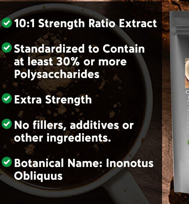 Chaga Mushroom Powder Non GMO 3.53oz Pure Extract