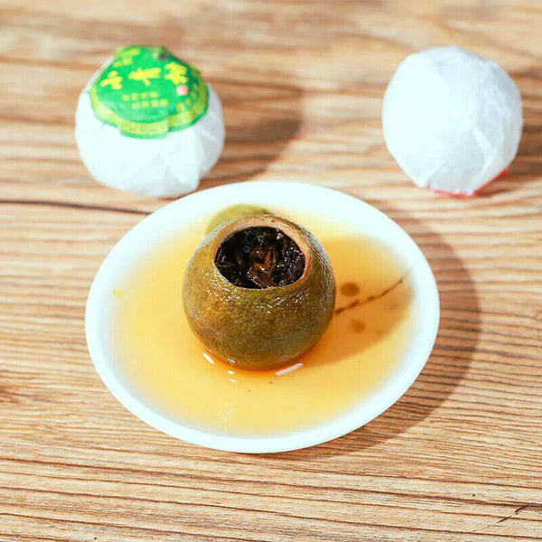 Dried Tangerine Cooked Puer peel ripe puer natural plant tea Xiao Qinggan 250g