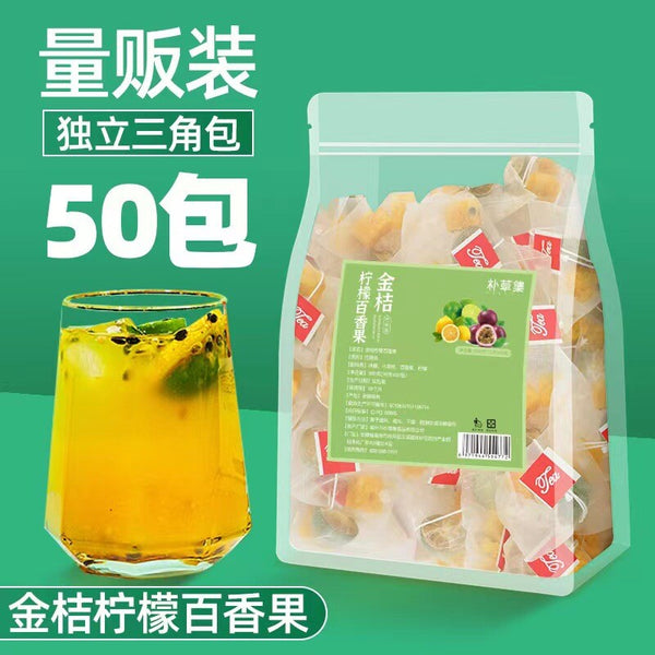 Cold Brewed Tea Triangular Tea Bags Fruit Infusion Kumquat Lemon Passion Fruit