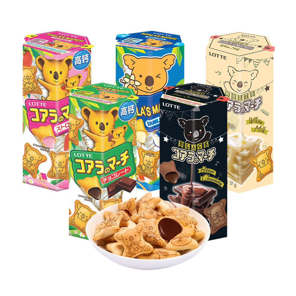 LOTTE Lotte Bear Biscuit 37g*2 Box Sandwich Bear Biscuit Children's Snacks