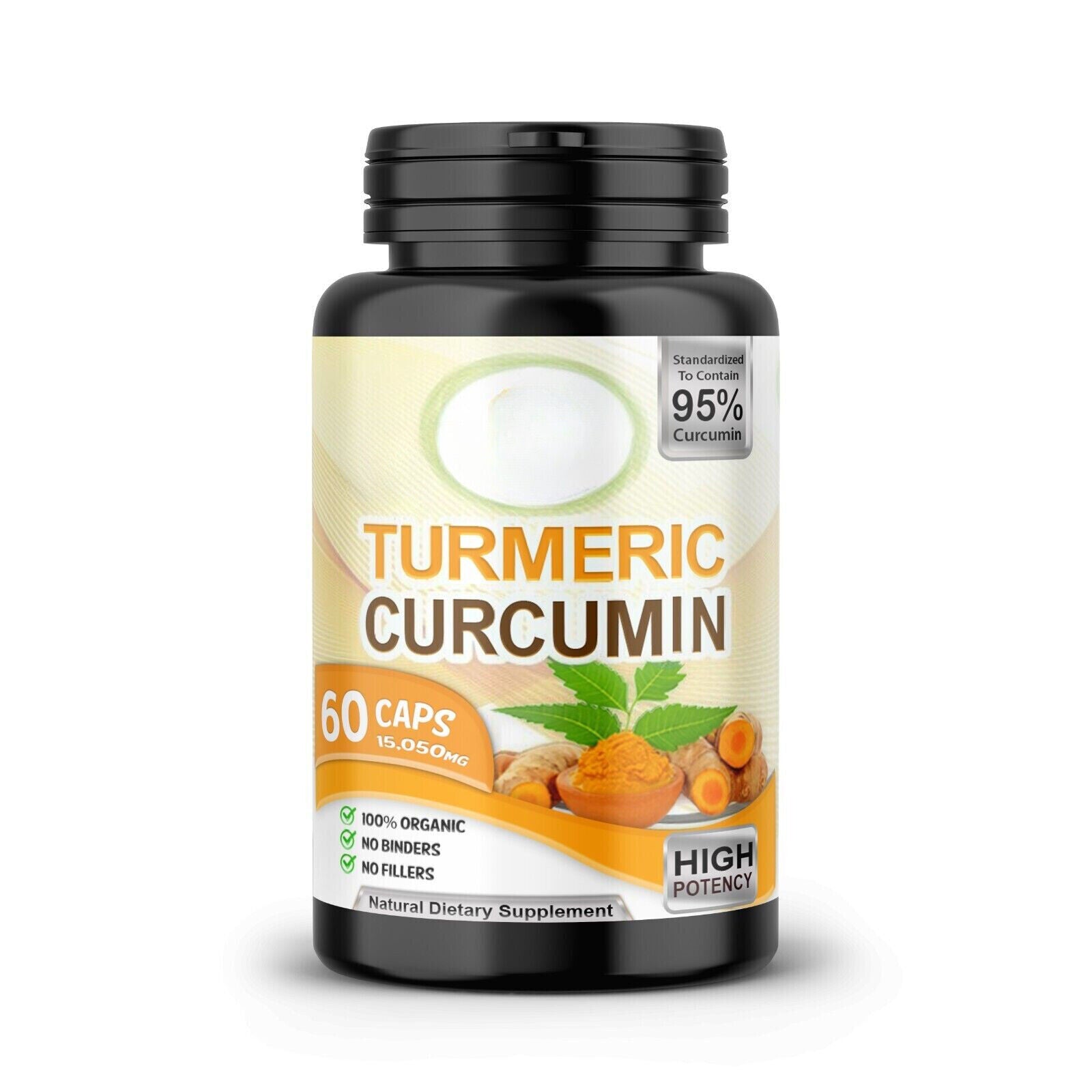 TUMERIC 3000 Mg DAILY TURMERIC MAX Potency CURCUMIN 95% PILLS With Black Pepper Main image