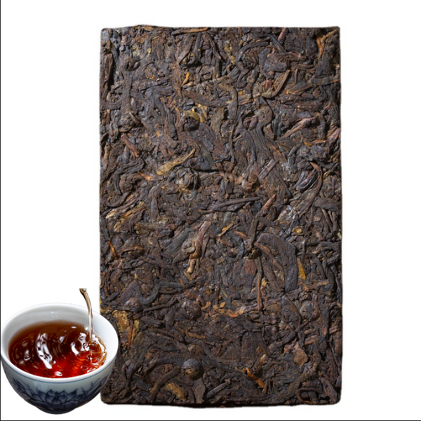 Puerh Ripe Tea Brick Amber Gold Brick Menghai Ancient Tree Tea 250g/8.8OZ