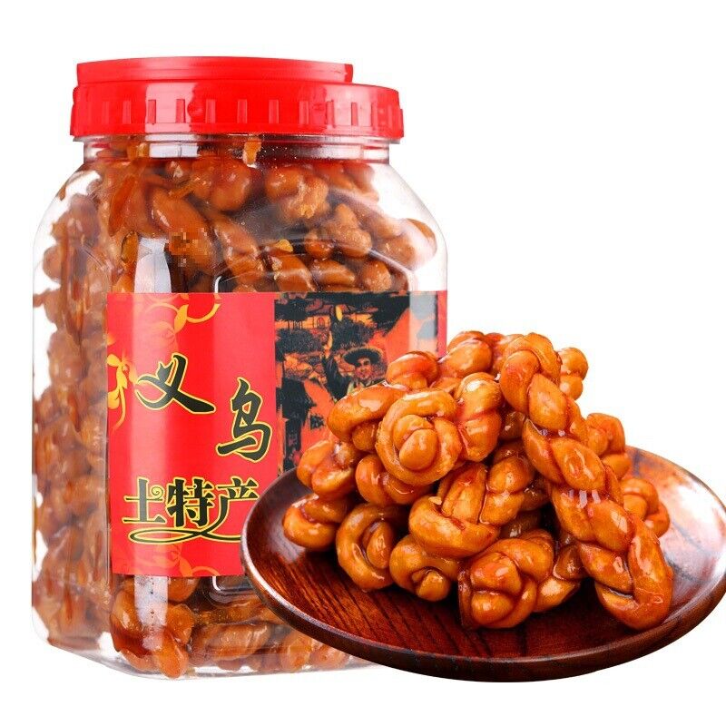 Yiwu Red Sugar Twisted Donut Black Sesame Snack Bulk Pack Traditional Treats