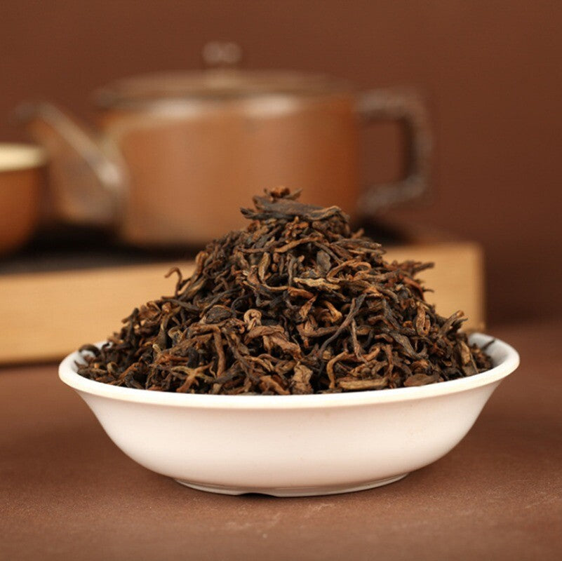 500g Yunnan Puerh Tea 2018 Menghai Ancient Tree Golden Bud Loose Tea Cooked Tea
