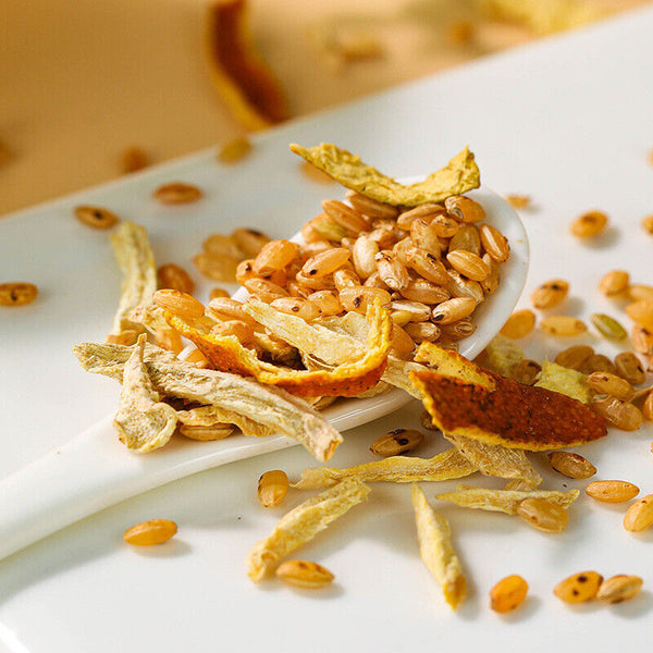 Organic Chenpi Ginger Rice Tea Blend Loose Leaf Infusion for Health and Wellness