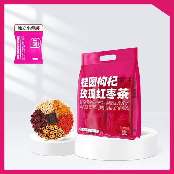Longan Goji Red Date Rose Tea Womens Health Herbal Blend Natural Wellness
