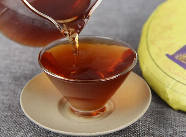 Yunnan Tea King Golden Cake Ripe Puerh Compressed Cake 357g Qizi Cake Tea