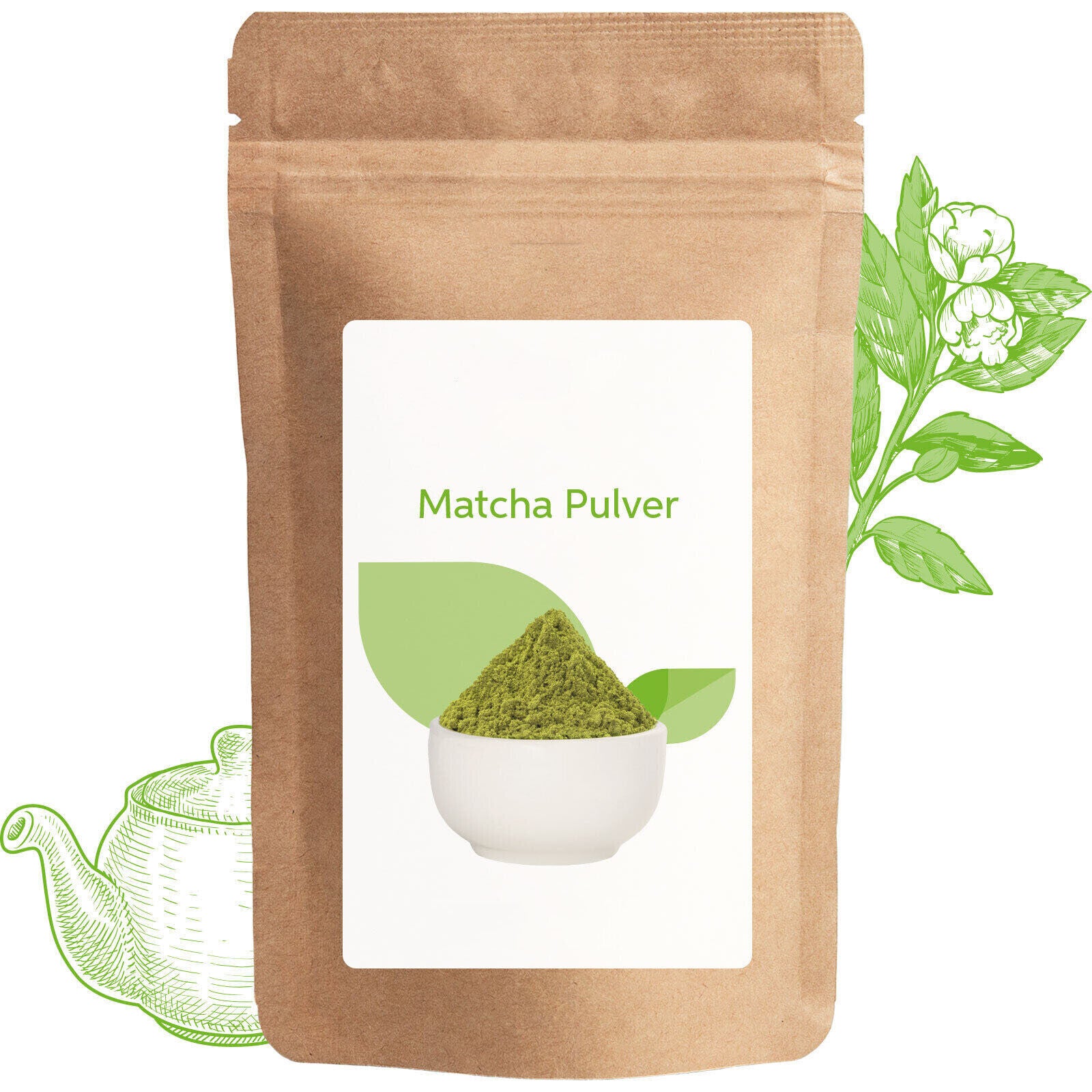 Bio Matcha Pulver Tee 250g | Premium Matchapulver | 100% ohne Zusätze | Grüntee Main image