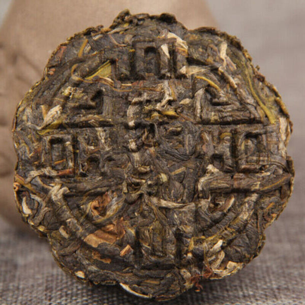 Moon Round Green Food Yunnan Puerh Tea Moon Cake Flower Good 100g Pu'er Raw Tea