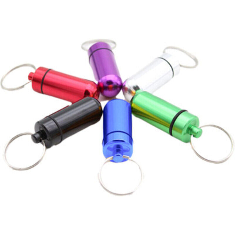 Waterproof Metal Pill Box Cache Holder Keychain Box Health Care Aluminum alloy