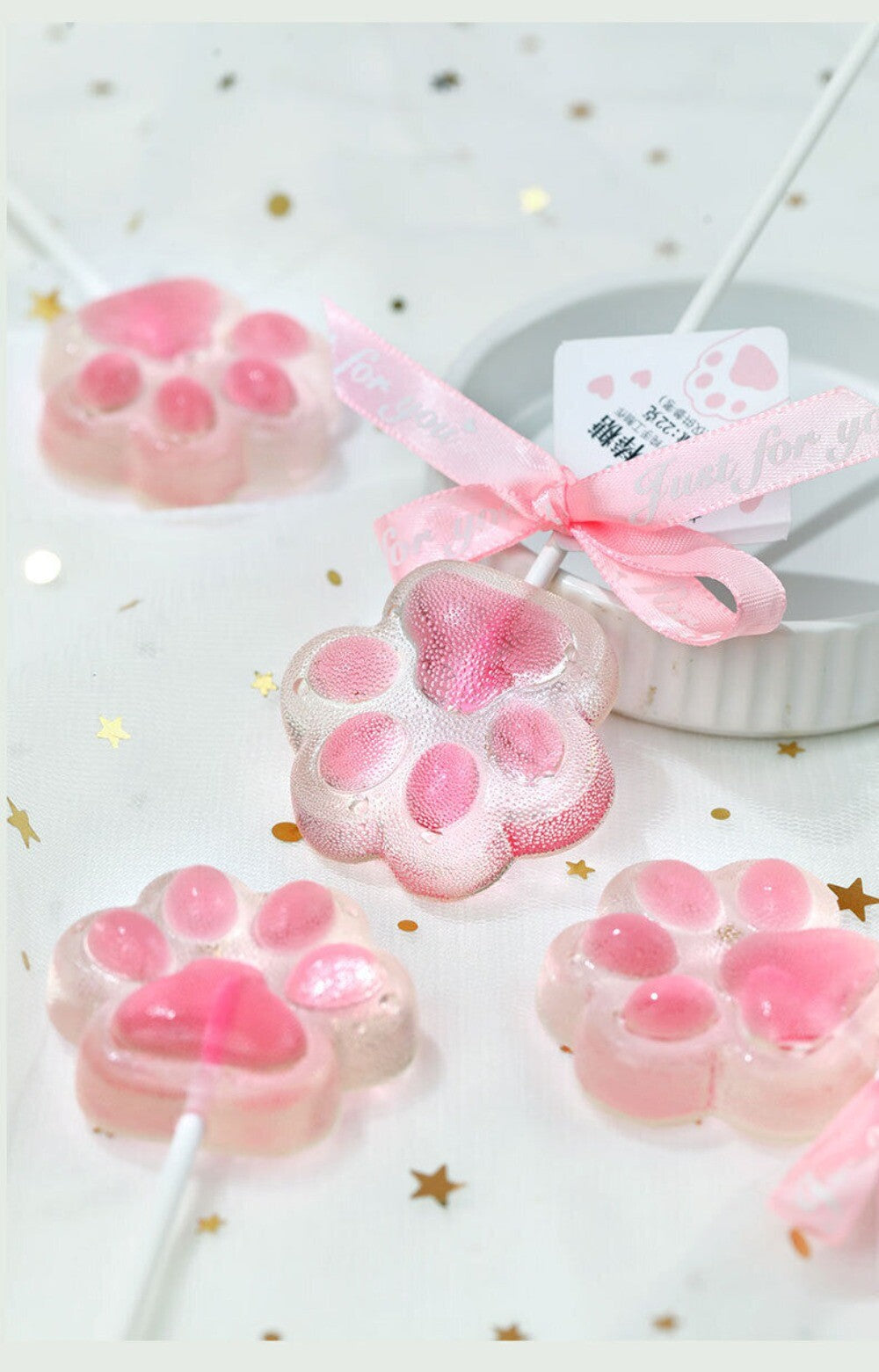 Crystal Cat Paw Sugar Free Lollipops Sweet Candy Snack