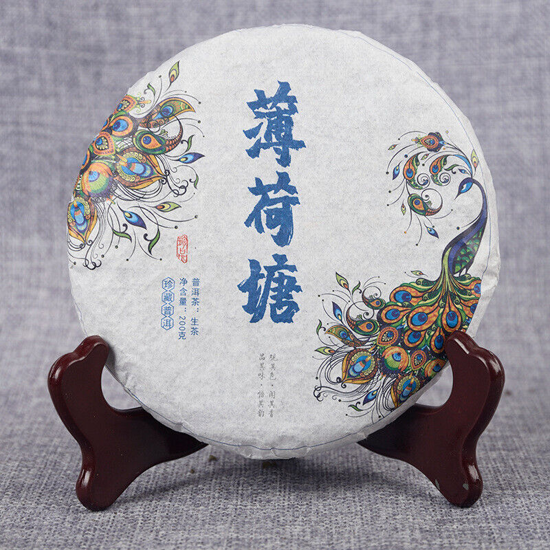200g Yunnan Tea Pu'er Raw Tea Cake 薄荷塘茶饼 Main image