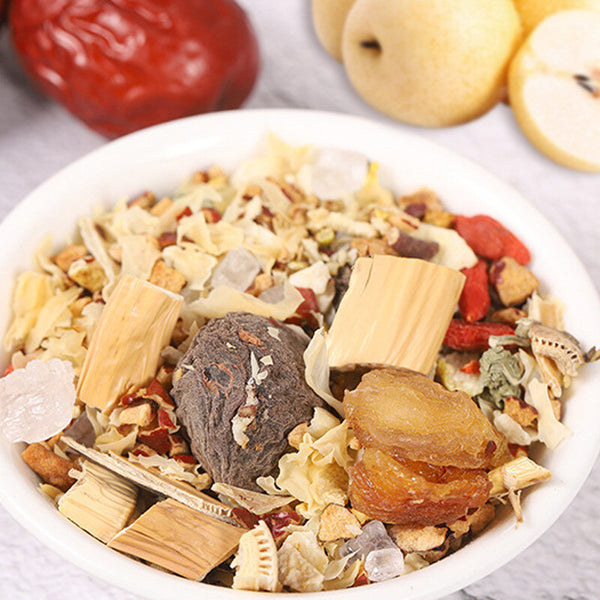 Rock Sugar Snow Pear Tremella Tea with Longan, Jujube & Goji