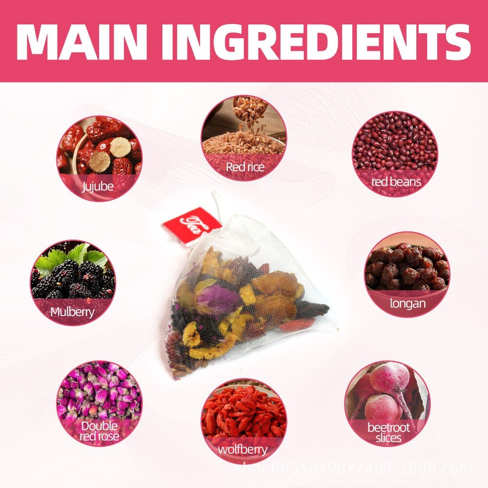 Menopause Support Tea Red Dates Longan Rose Beetroot Hormone Balance Herbal