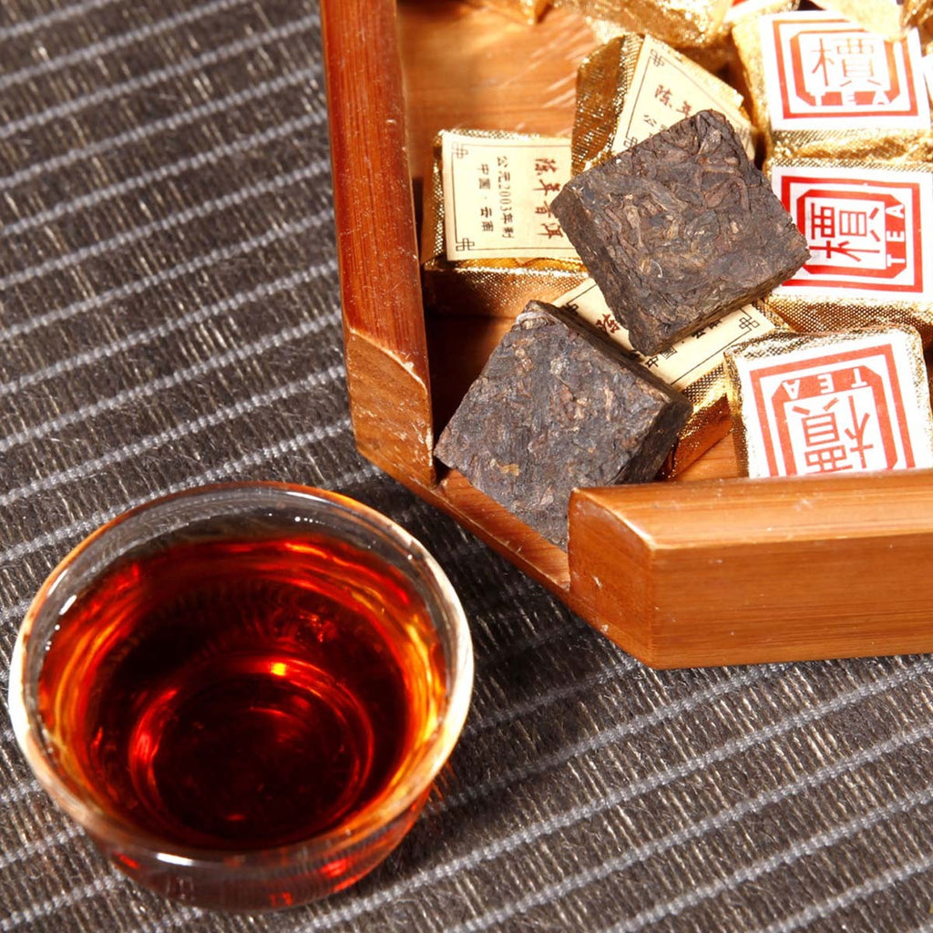 Ripe Puerh Tea Yunnan Bulk Bohai Square Puer Tea 50g-500g 1Pc/Cup Mini Brick Tea