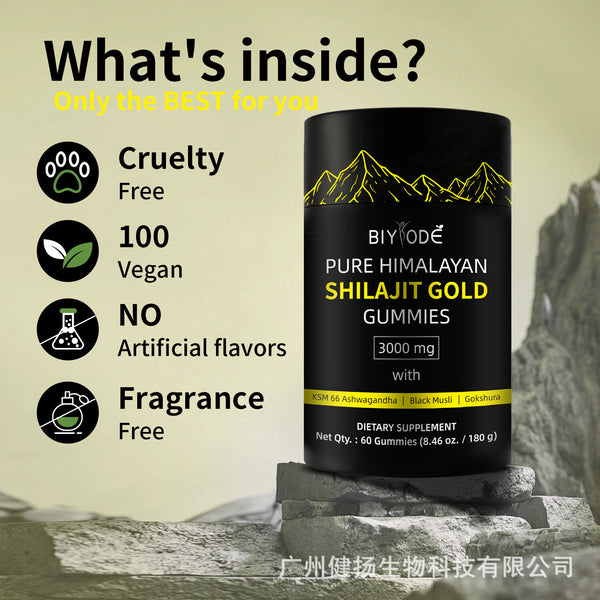 Reine Himalaya-Shilajit-Fruchtgummis zur Immununterstützung mit Ashwagandha