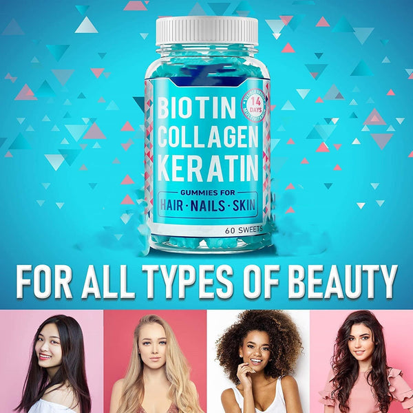 Hot Biotin Hair Gummies Biotin Hair Gummies Hair Nails 60 Capsules